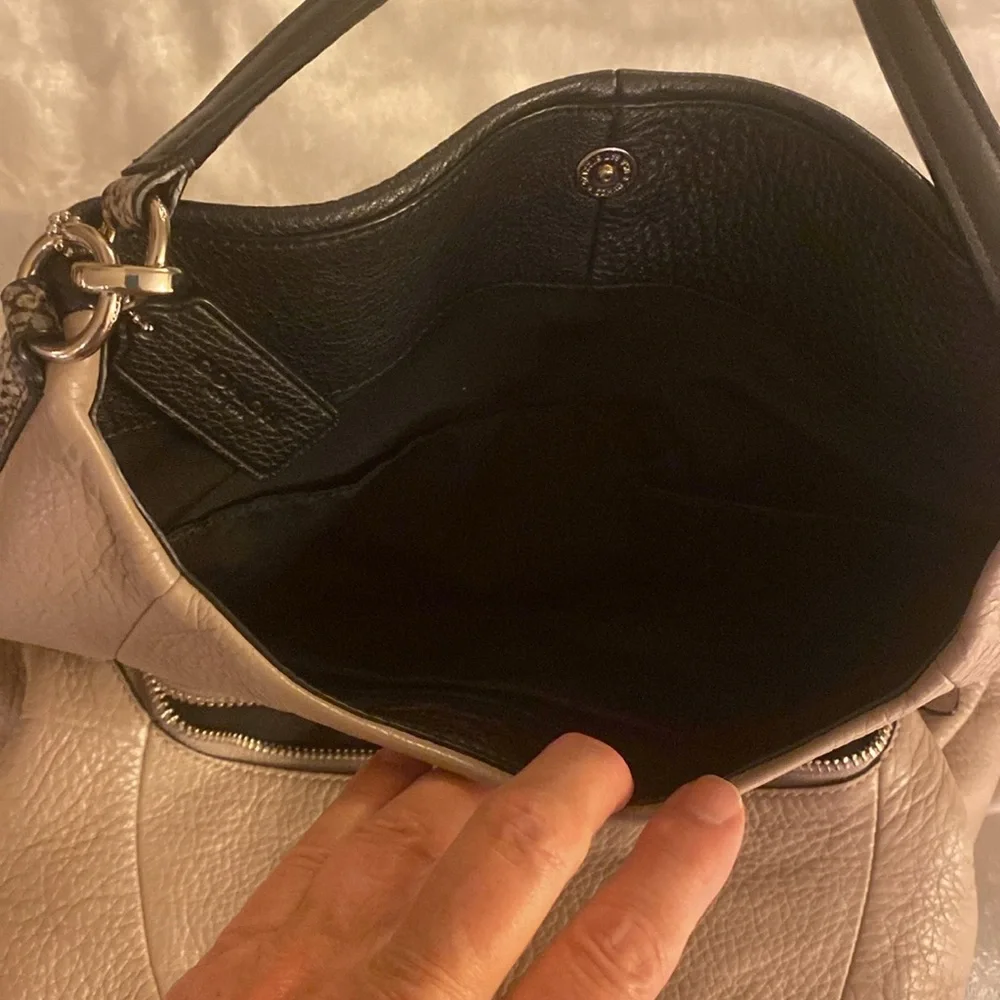 COACH Phoebe Hobo Shoulder Bag in Exotic Embossed Leather Trim - Picture 9 of 9